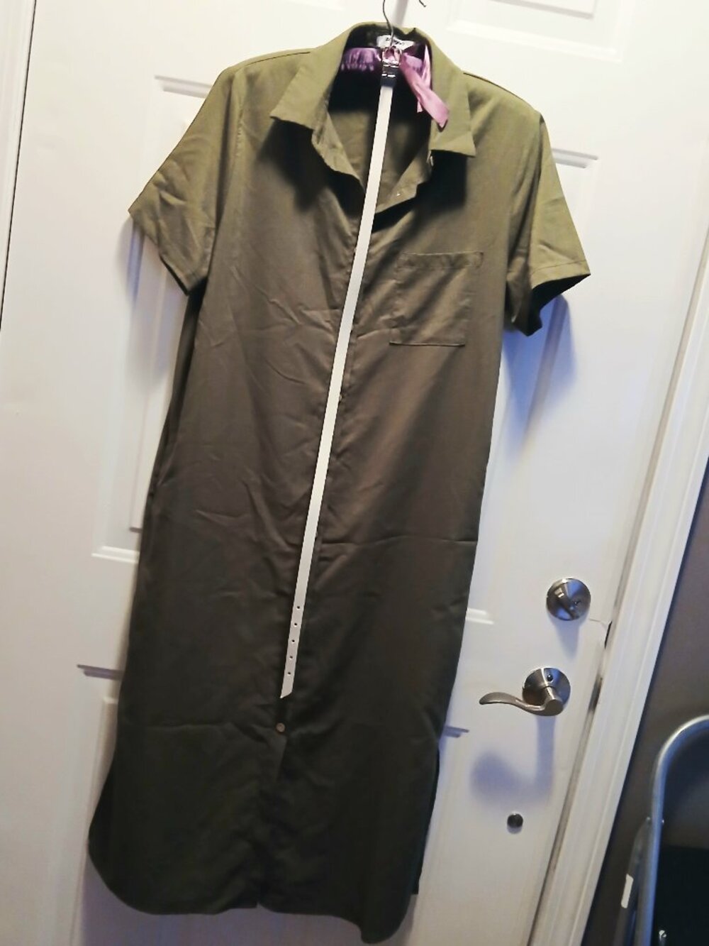 Short Short Button Collared Maxi w/ Belt! NWOT